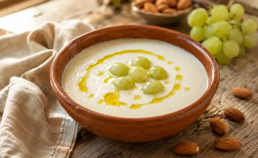 Cómo hacer ajoblanco malagueño cremoso y bien emulsionado